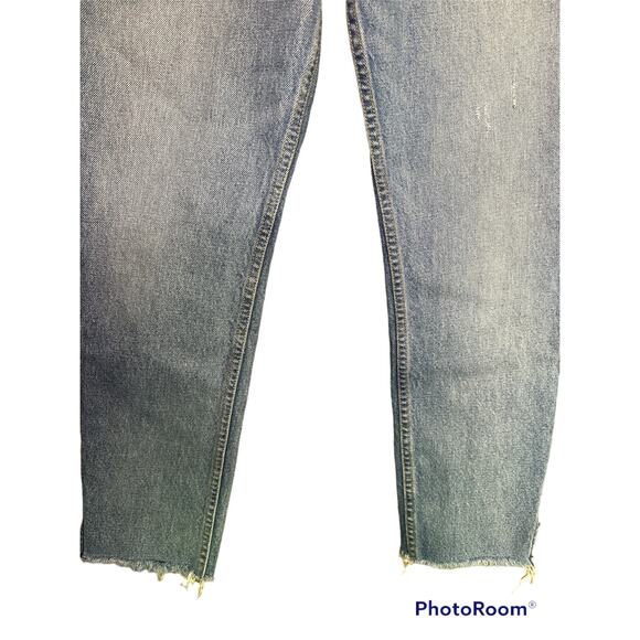 GRLFRND Karolina Butterfly Button Raw Hem Light Wash Jeans Size 27 - Picture 2 of 7